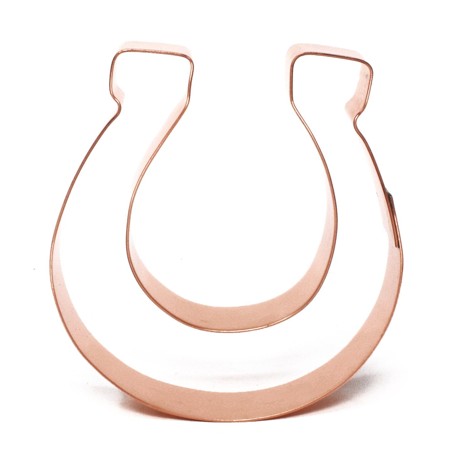 Small Horseshoe Metal Cookie Cutter 3 X 3 inches - Handcrafted Copper by The Fussy Pup