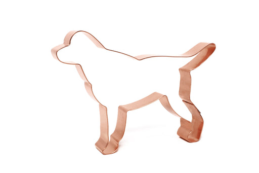 Handcrafted copper Labrador cookie cutter, 5 x 3.75 x ¾ inches, perfect for baking and gifting to dog moms