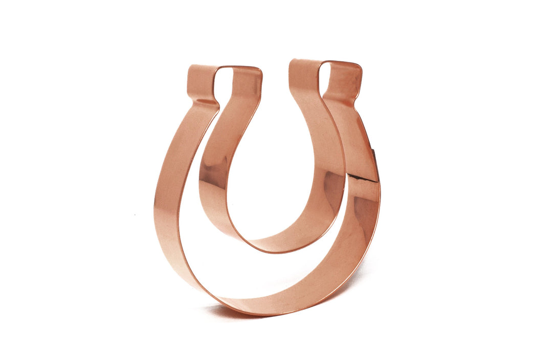 Small Horseshoe Metal Cookie Cutter 3 X 3 inches - Handcrafted Copper by The Fussy Pup