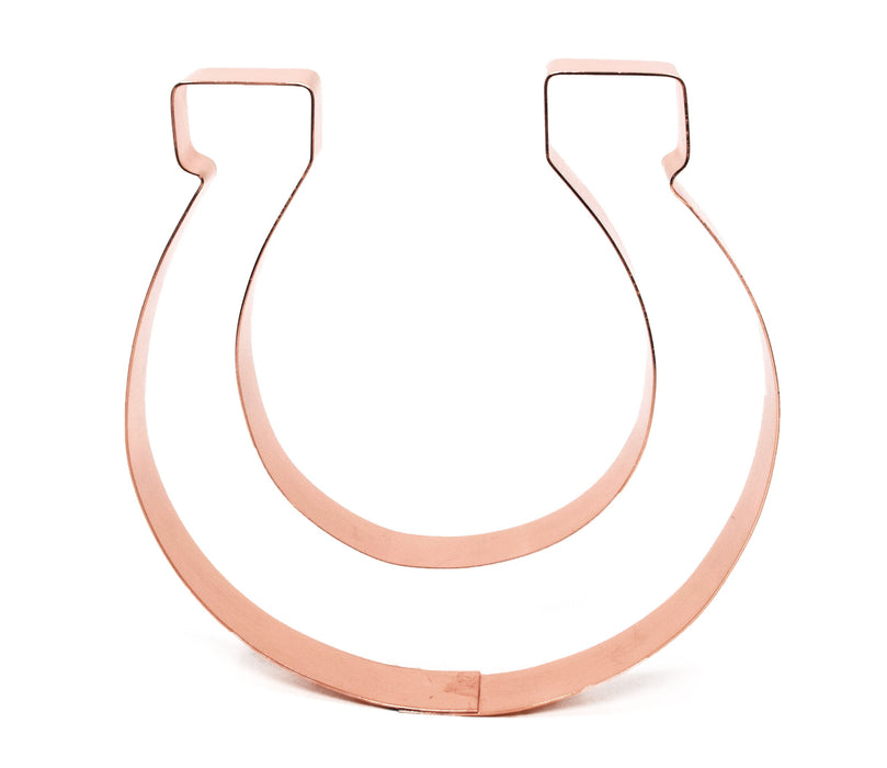 Large 5 inch Horseshoe Cookie Cutter - Handcrafted Copper Cookie Cutter by The Fussy Pup