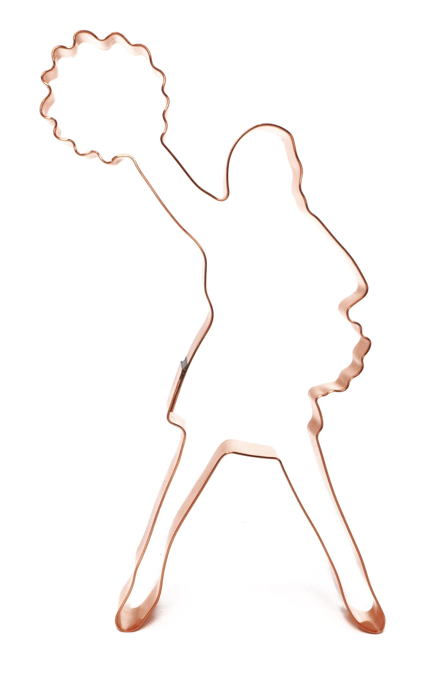 Standing Cheerleader Cookie Cutter, 3.5 X 6.75 inches, Handcrafted Copper by The Fussy Pup