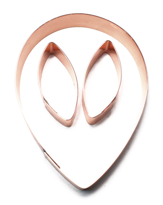 Simple Alien Face Copper Cookie Cutter Set ~ Handcrafted by The Fussy Pup