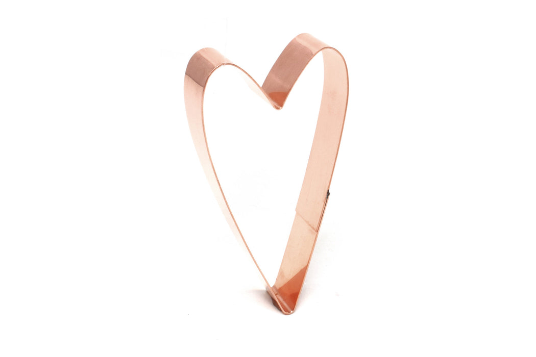 Small Simple Tall Heart 4 X 2 inch Cookie Cutter - Handcrafted Copper Cookie Cutter by The Fussy Pup