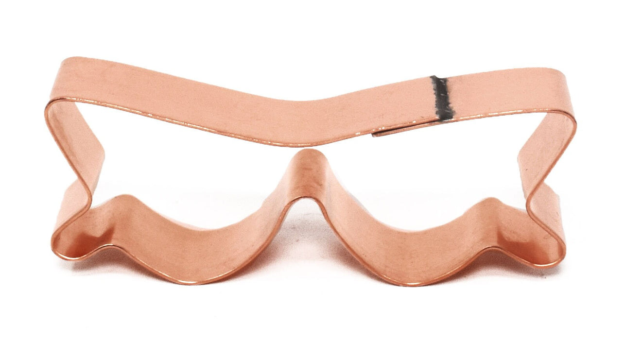 Small Cat Eye Glasses Metal Cookie Cutter 3.125 X 1.125 inches - Handcrafted Copper Cookie Cutter by The Fussy Pup