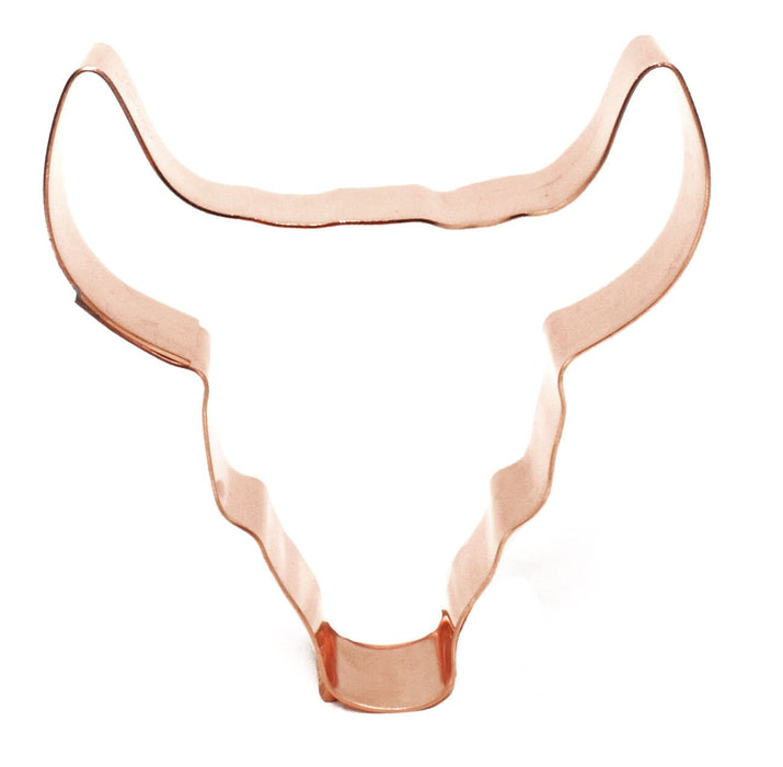 Little 3 inch Bull Skull Cookie Cutter,  Handcrafted Copper by The Fussy Pup