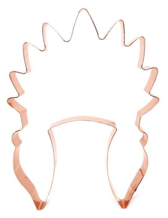 Large 6" Fancy Indian Headdress ~ Copper Cookie Cutter ~ Handcrafted by The Fussy Pup