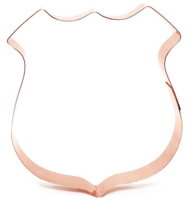 Large 5 Inch Tall Police Badge ~ Copper Cookie Cutter ~ Handcrafted by The Fussy Pup