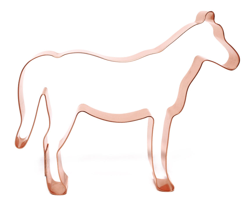 Horse Copper Farm Animal Cookie Cutter 5.5 X 4.25 inches - Handcrafted Copper Cookie Cutter by The Fussy Pup