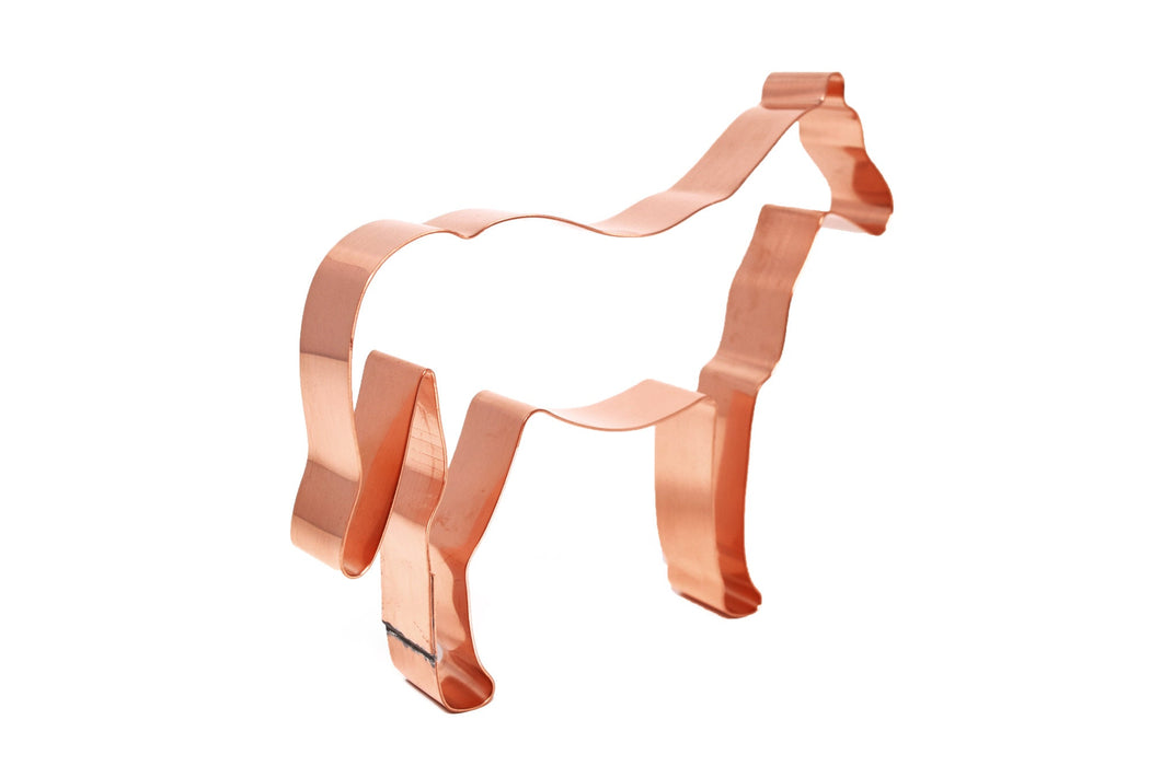 Horse Copper Farm Animal Cookie Cutter 5.5 X 4.25 inches - Handcrafted Copper Cookie Cutter by The Fussy Pup