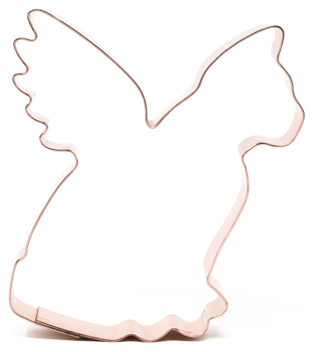 No. 2 Cat Angel with Wings ~ Copper Cookie Cutter - Handcrafted by The Fussy Pup