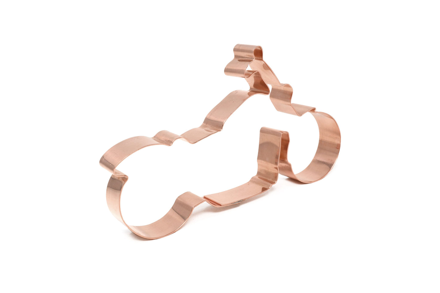 Motorcycle Cookie Cutter 5.5 x 3.25 inches, Handcrafted Copper by The Fussy Pup