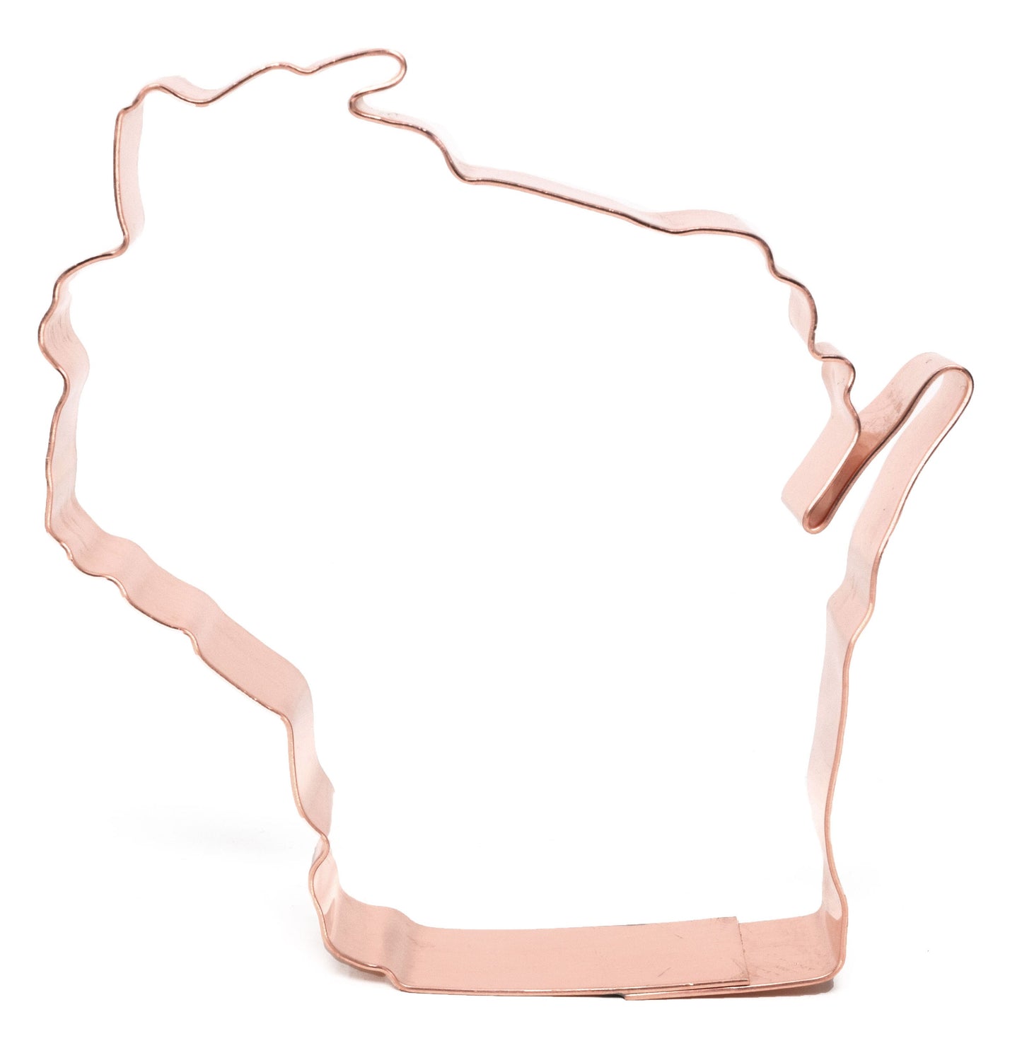 State of Wisconsin Metal Cookie Cutter 3.5 X 3.5 inches - Handcrafted Copper Cookie Cutter by The Fussy Pup