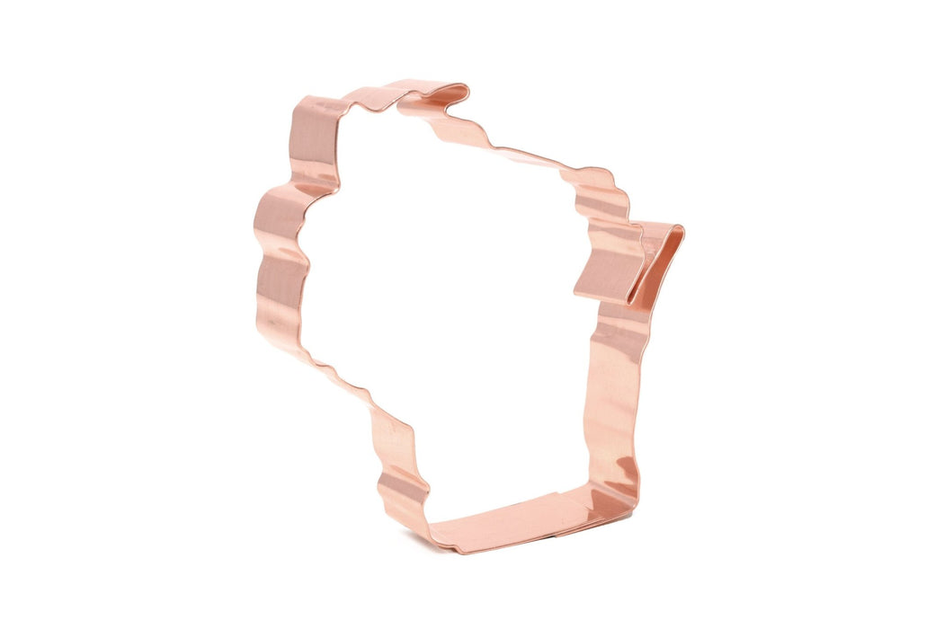 State of Wisconsin Metal Cookie Cutter 3.5 X 3.5 inches - Handcrafted Copper Cookie Cutter by The Fussy Pup - The Fussy Pup - 