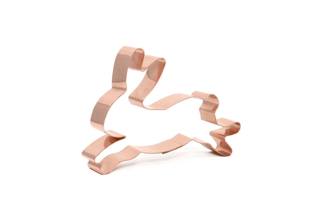 Cute Hopping Hare Woodland Animal Cookie Cutter 4.5 X 3 inches - Handcrafted Copper by The Fussy Pup