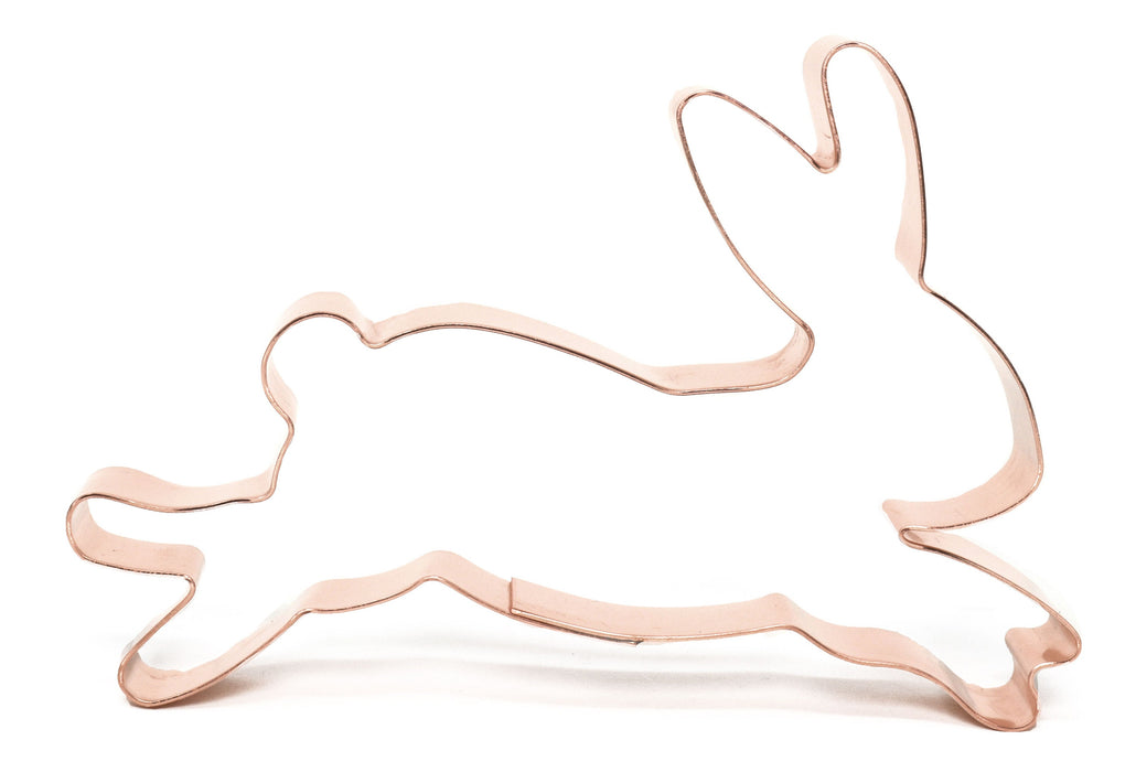 Cute Hopping Hare Woodland Animal Cookie Cutter 4.5 X 3 inches - Handcrafted Copper by The Fussy Pup