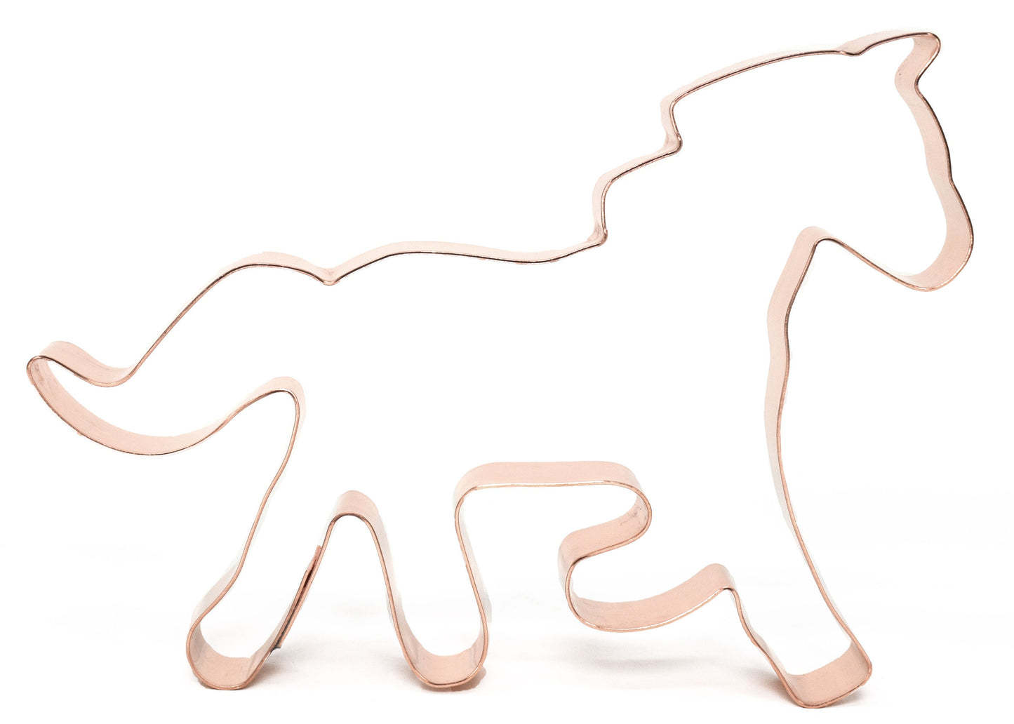 Cute Prancing Horse Cookie Cutter 5.5 x 4 inches, Handcrafted Copper by The Fussy Pup