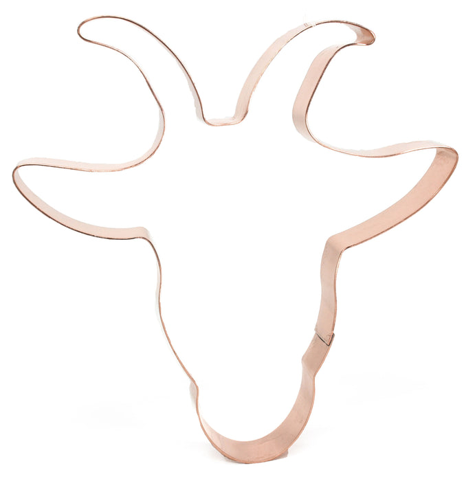 5 1/4 Inch Goat Head ~ Copper Cookie Cutter ~ Handcrafted by The Fussy Pup