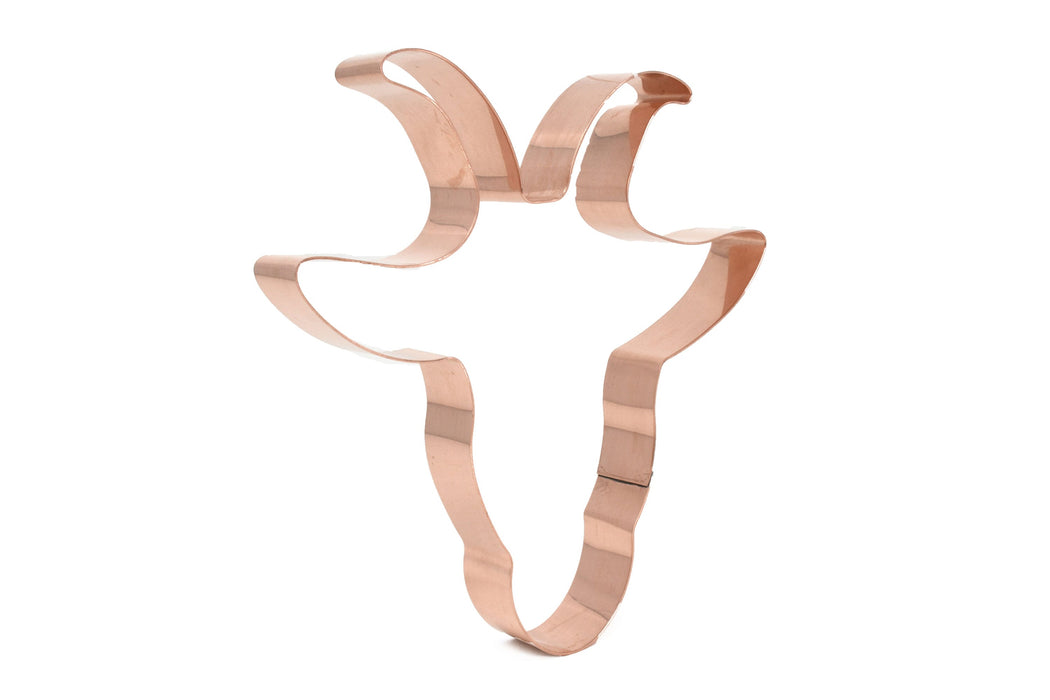 5 1/4 Inch Goat Head ~ Copper Cookie Cutter ~ Handcrafted by The Fussy Pup