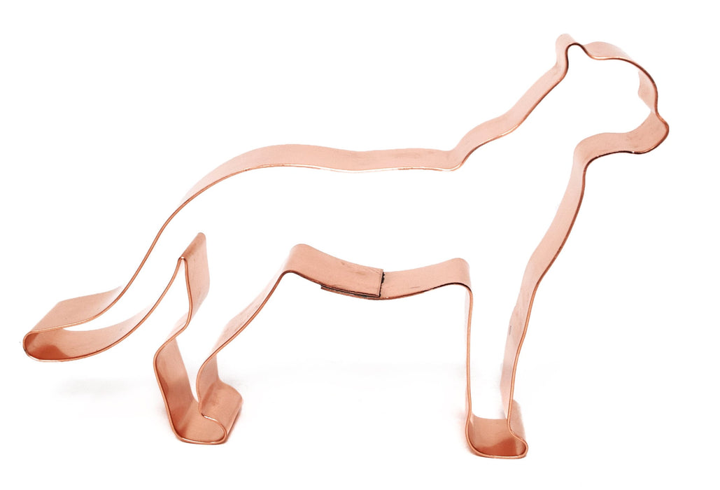 Cheetah Cookie Cutter 5.25 X 3.5 inches - Handcrafted Copper by The Fussy Pup