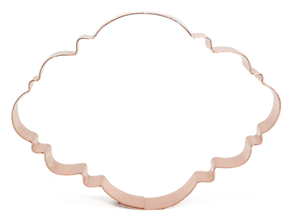 Fancy Oval Plaque - Handcrafted Copper Cookie Cutter by The Fussy Pup