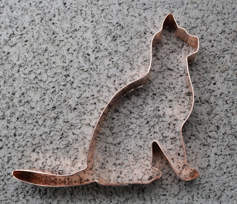 Sitting Egyptian Mau Cat Cookie Cutter 4 x 3.75 inches - Handcrafted Copper Cookie Cutter by The Fussy Pup