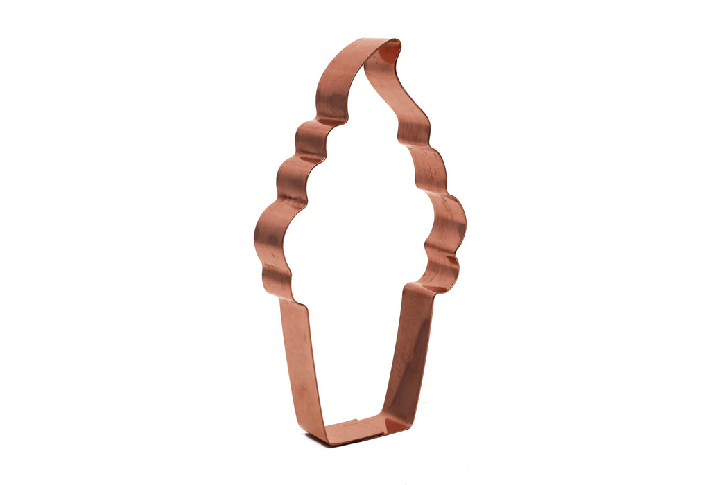 5 Inch Cute Soft Serve Ice Cream Cone Cookie Cutter 5 X 2.75 inches - Handcrafted Copper Cookie Cutter by The Fussy Pup