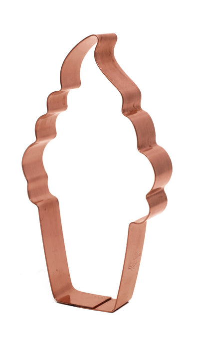 5 Inch Cute Soft Serve Ice Cream Cone Cookie Cutter 5 X 2.75 inches - Handcrafted Copper Cookie Cutter by The Fussy Pup