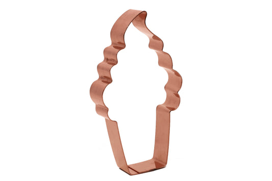 4 Inch Cute Soft Serve Ice Cream Cone Copper Cookie Cutter - Handcrafted by The Fussy Pup