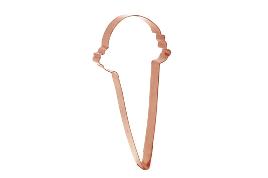 Single Scoop Tall Sugar Ice Cream Cone Copper Cookie Cutter by The Fussy Pup