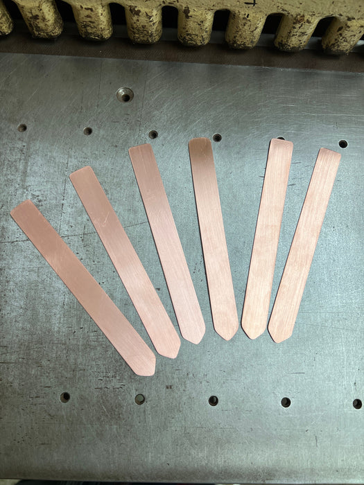 6 Copper Plant Markers, Plant Pokes 6 inches long