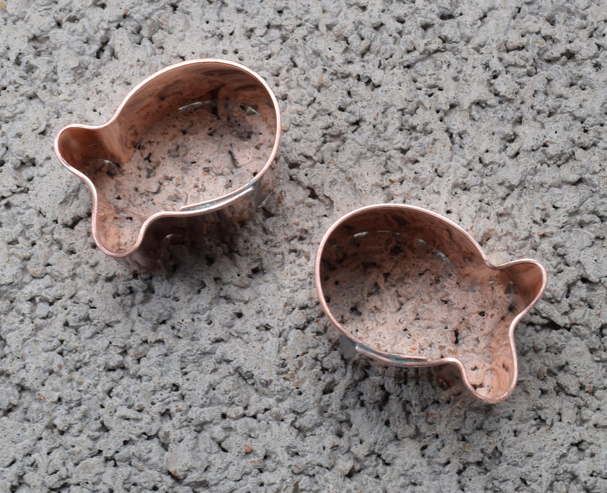 Set of 2 - 1 Inch X 3/4 Inch Itty Bitty School of Fish Mini Goldfish Cookie Cutters Handcrafted Copper Cookie Cutters by The Fussy Pup