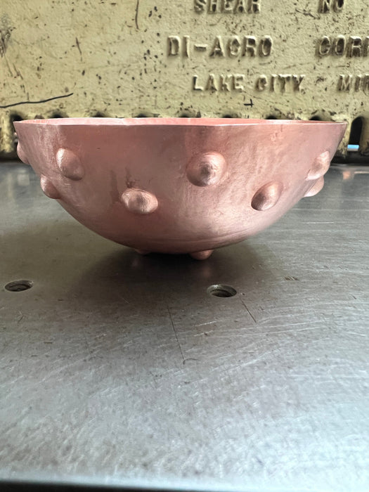 Small Hand Hammered 4 Footed Copper Bowl