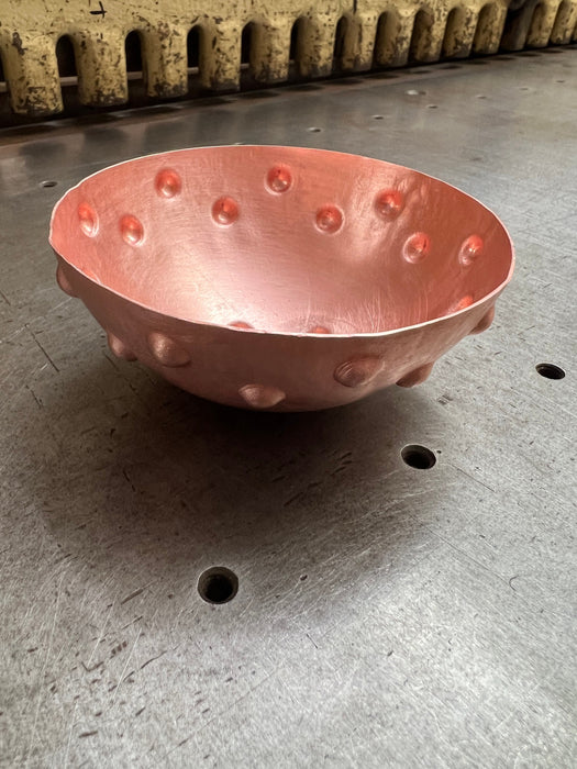 Small Hand Hammered 4 Footed Copper Bowl