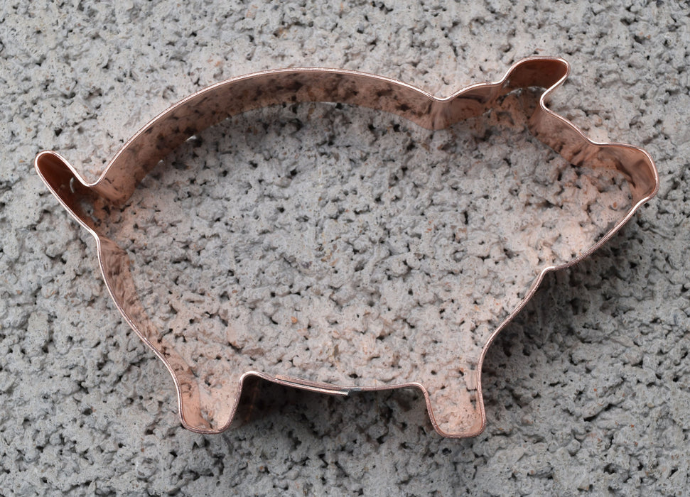 Small Cute Piggie ~ Copper Farm Pig Cookie Cutter - Handcrafted by The Fussy Pup