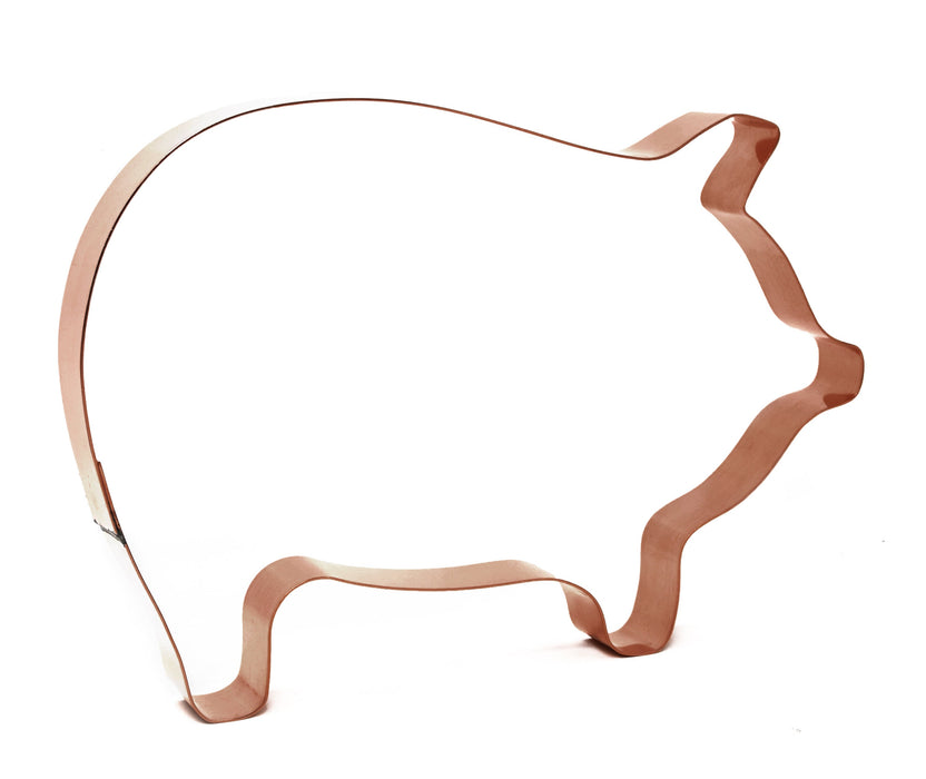 Extra Large Farm Pig Cookie Cutter 7 X 4.75 Inches - Handcrafted Copper Cookie Cutter by The Fussy Pup