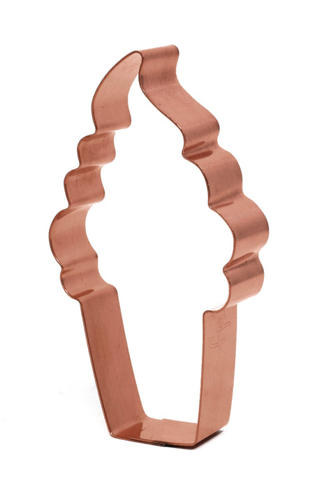 4 Inch Cute Soft Serve Ice Cream Cone Copper Cookie Cutter - Handcrafted by The Fussy Pup