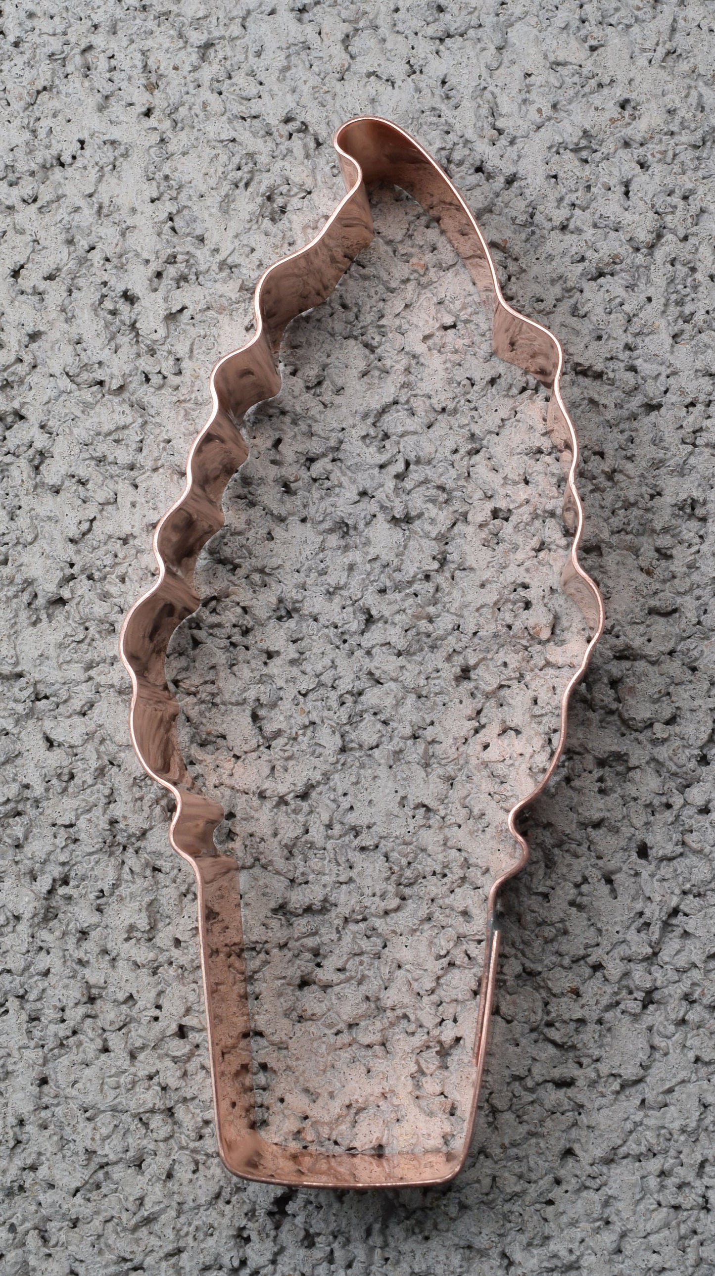 4 1/2" Tall Little Soft Serve Ice Cream Cone Copper Cookie Cutter - Handcrafted by The Fussy Pup