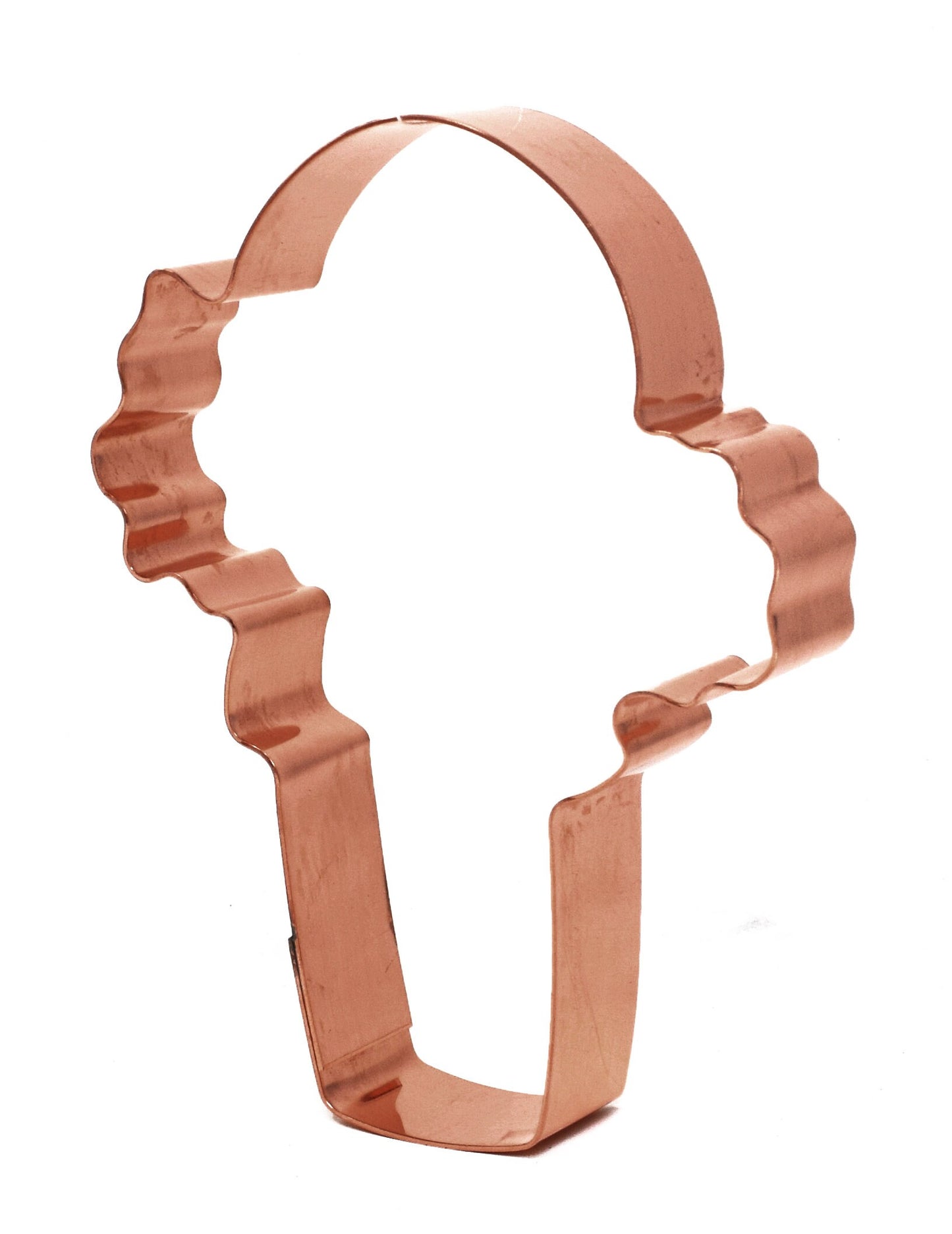 Old Fashioned Single Scoop in a Wafer Cone Ice Cream Cone Copper Cookie Cutter by The Fussy Pup