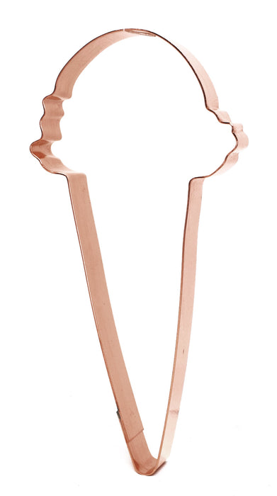 Single Scoop Tall Sugar Ice Cream Cone Copper Cookie Cutter by The Fussy Pup