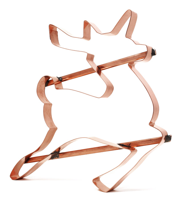 Big 8 X 8 Inch Flying Reindeer Copper Christmas Cookie Cutter - Handcrafted by The Fussy Pup