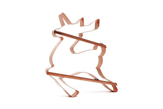 Big 8 X 8 Inch Flying Reindeer Copper Christmas Cookie Cutter - Handcrafted by The Fussy Pup