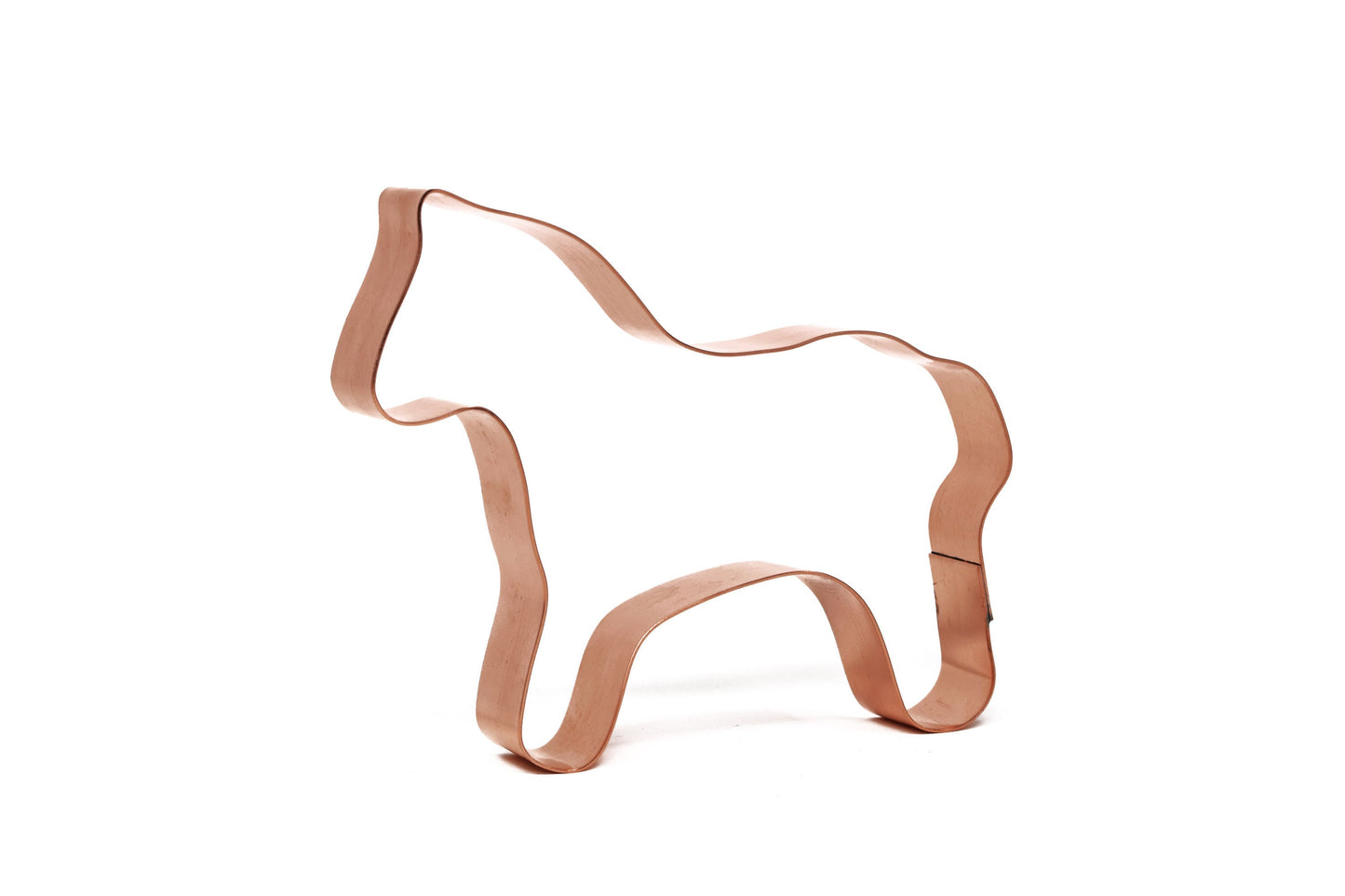 4 1/2 Inch Swedish Dala Horse Copper Cookie Cutter - Handcrafted by The Fussy Pup