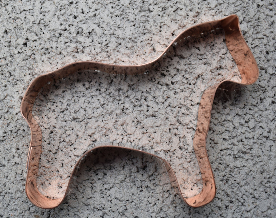 4 1/2 Inch Swedish Dala Horse Copper Cookie Cutter - Handcrafted by The Fussy Pup