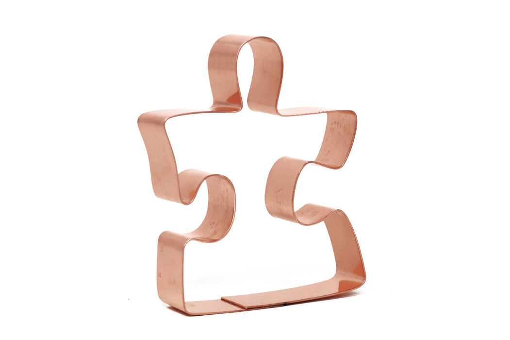 Small 2.75 X 3.5 Inch Puzzle Piece ~ Copper Cookie Cutter - Handcrafted by The Fussy Pup