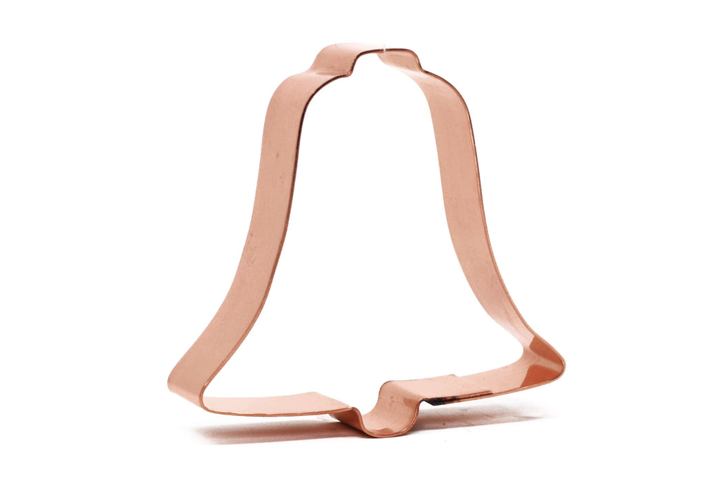 Small Old Fashioned Christmas Bell Copper Cookie Cutter, 2.75 inches