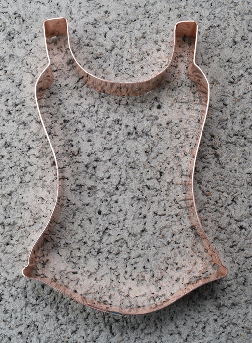 Sexy Tank Top Corset Copper Cookie Cutter - Handcrafted by The Fussy Pup