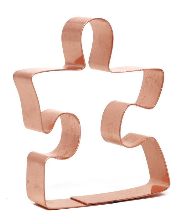 Small 2.75 X 3.5 Inch Puzzle Piece ~ Copper Cookie Cutter - Handcrafted by The Fussy Pup