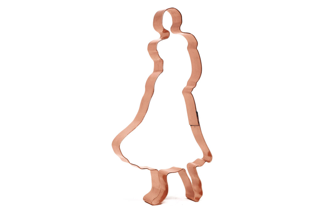 Dancing Lady Bride ~ Copper Cookie Cutter - Handcrafted by The Fussy Pup