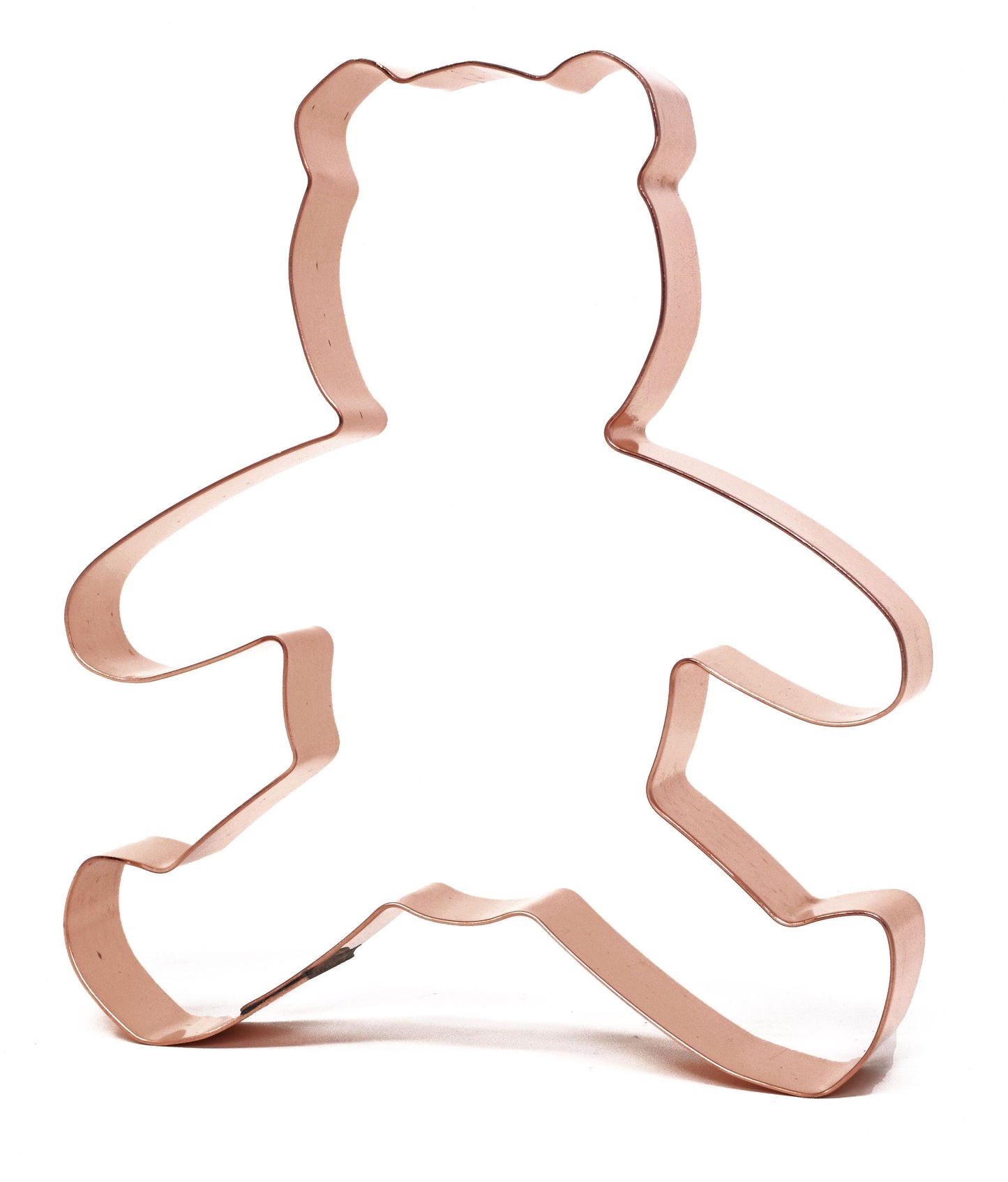 5 Inch Tall Old Fashioned Teddy Bear Metal Cookie Cutter - Handcrafted Copper Cookie Cutter by The Fussy Pup