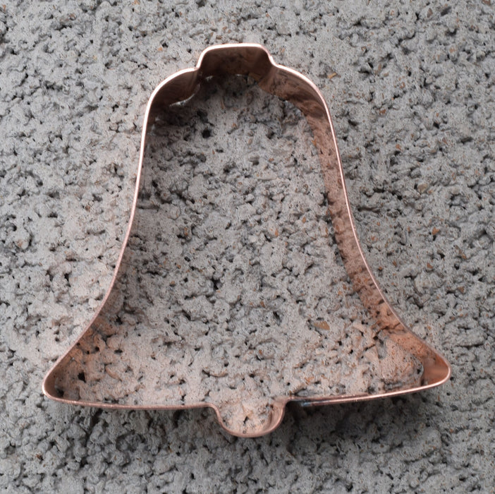 Small Old Fashioned Christmas Bell Copper Cookie Cutter, 2.75 inches